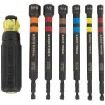 Klein 32950 Hollow Magnetic Colour-Coded Ratcheting Power Nut Setters Set 7-Piece